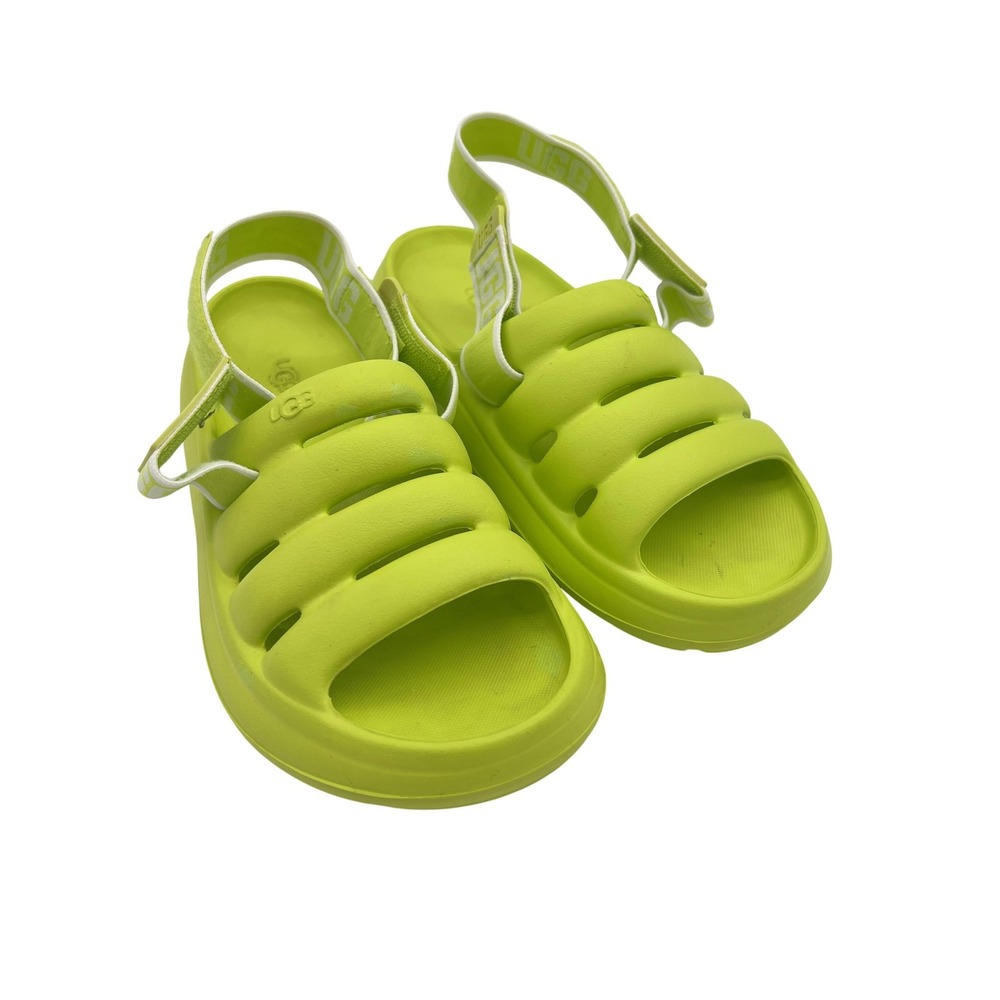 UGG Neon Lime Open-Toe Slingback Sandals